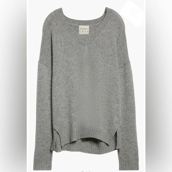 Jumper 1234 Exposed Seam V-Neck Cashmere Sweater - Picture 1 of 15